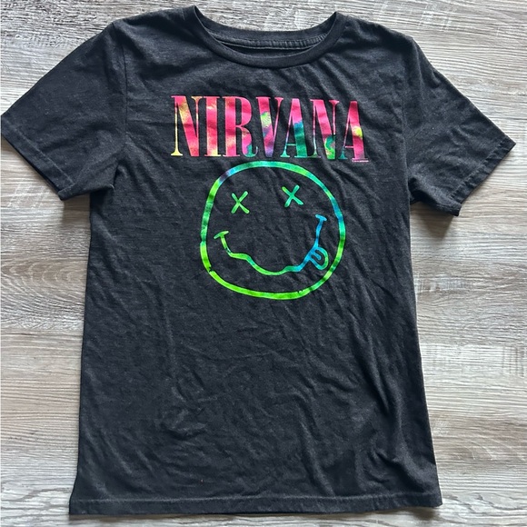 NIRVANA Multicolor Graphic Black Tee - Picture 1 of 2
